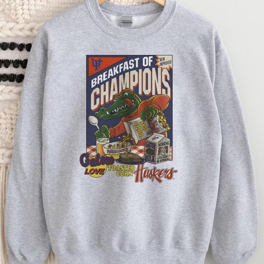 Fiesta Bowl Florida Gators Sweater Football Graphic Grey Sweatshirt